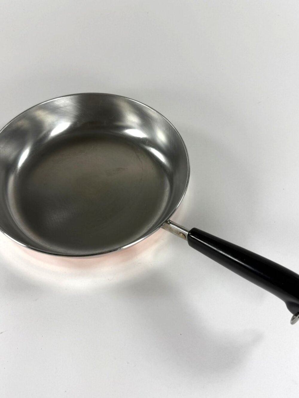 Vintage Revere Ware Clinton USA Copper Bottom Stainless Steel 9" Frying Pan MCM